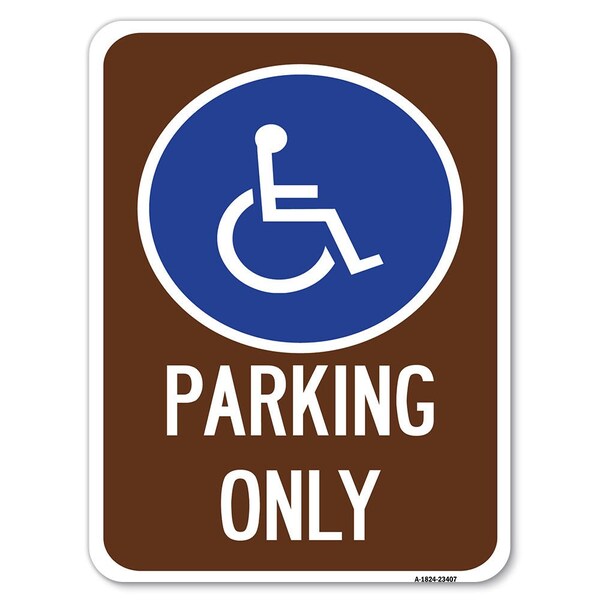 Parking With New Access Symbol Heavy-Gauge Aluminum Rust Proof Parking Sign, 18" x 24", A-1824-23407